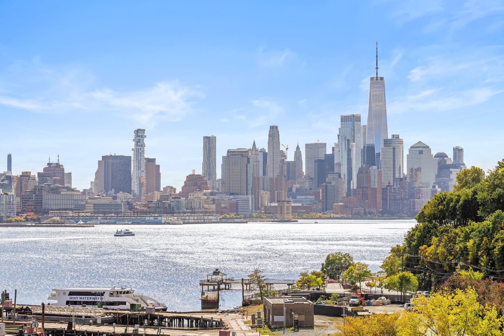 Lower Manhattan across the Hudson, seen from the Hoboken side
